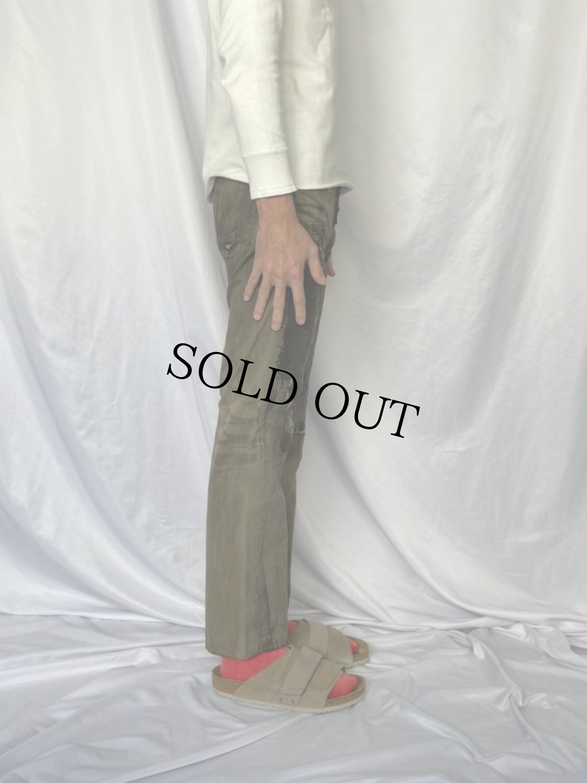 画像3: KAPITAL ボロ加工 デニムパンツ W28 (3)