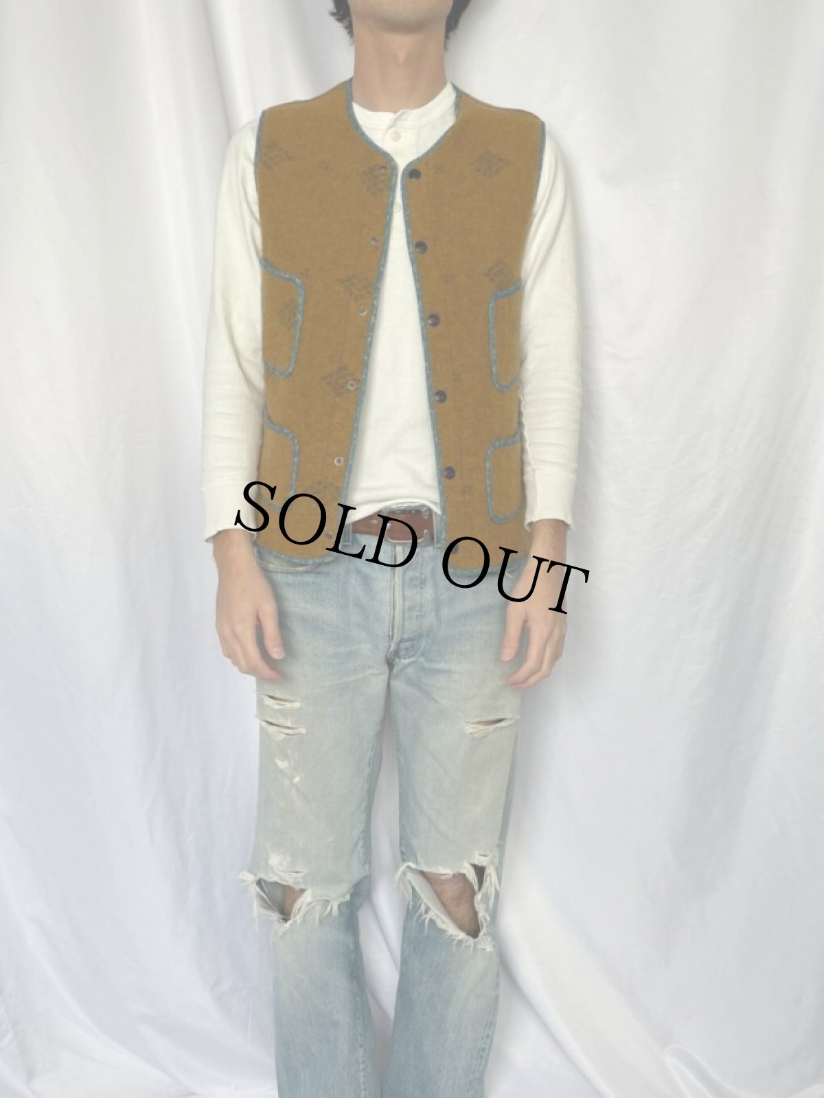 画像2: KAPITAL 西部毛布ウールビーチベスト (2)