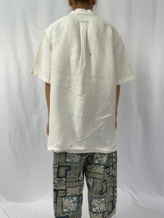 画像4: POLO Ralph Lauren リネン×シルク オープンカラーシャツ L (4)