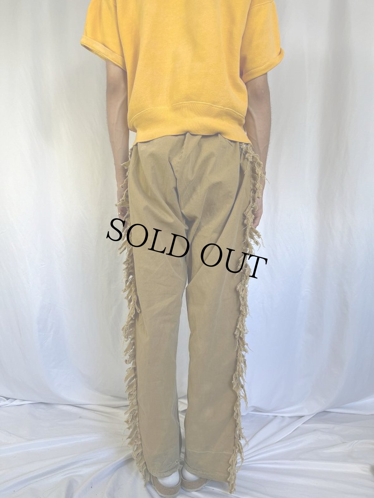 画像4: 【お客様お支払い処理中】60's フリンジサイドライン コットンツイルイージーパンツ (4)