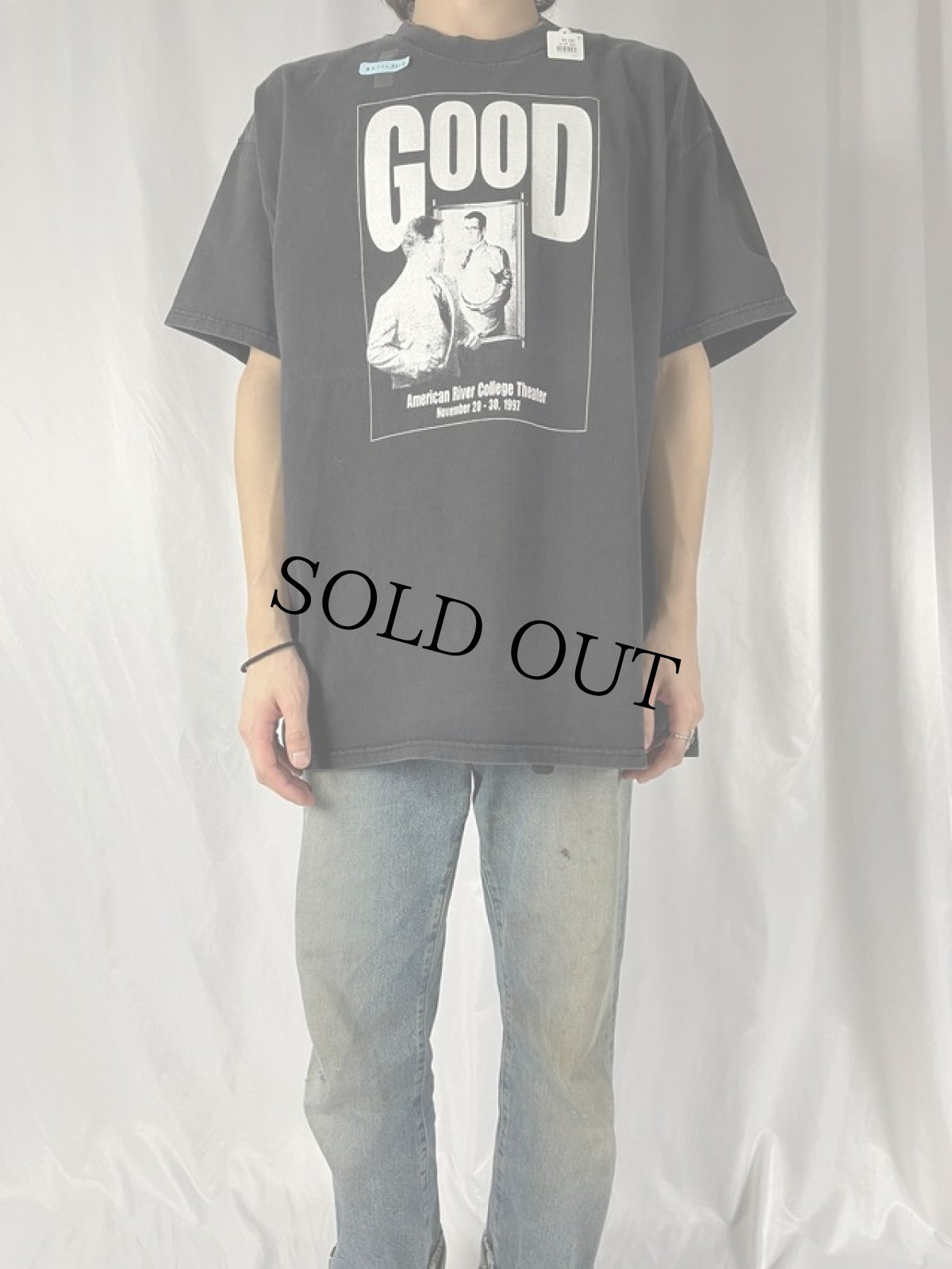 画像2: 90's "GOOD" 反ナチス メッセージプリントTシャツ XL (2)