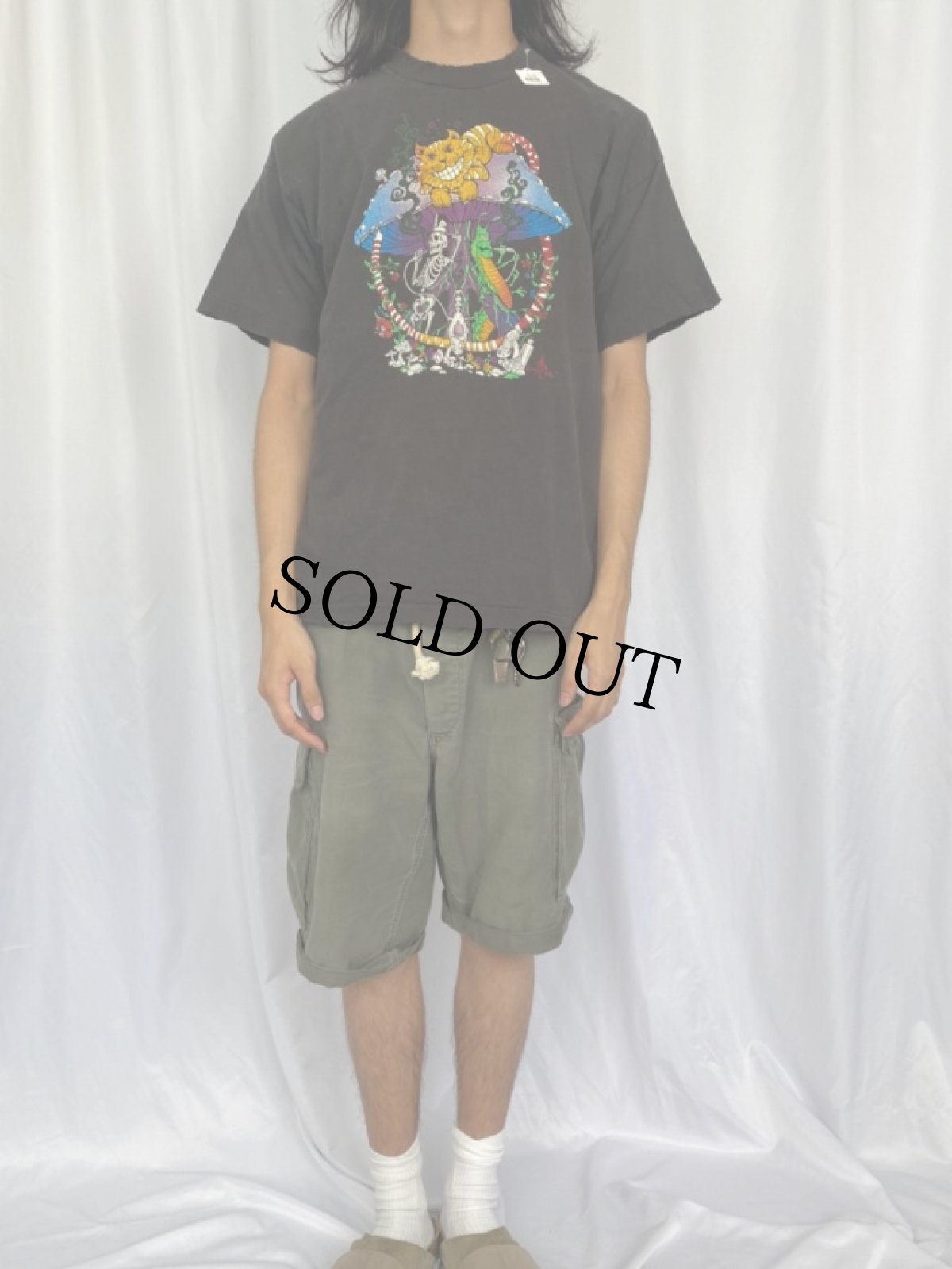 画像2: 90's Alice in Wonderland USA製 イラストプリントTシャツ XL (2)