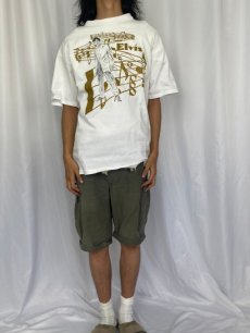 画像2: 90's Elvis Presley USA製 ミュージシャンラメプリントTシャツ XL (2)