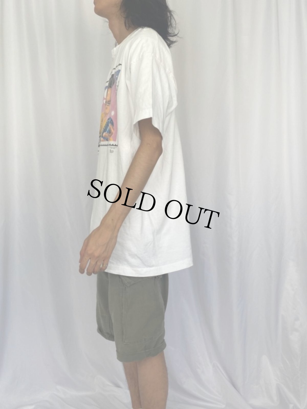 画像3: 90's Elvis Presley USA製 切手デザイン ミュージシャンプリントTシャツ XL (3)