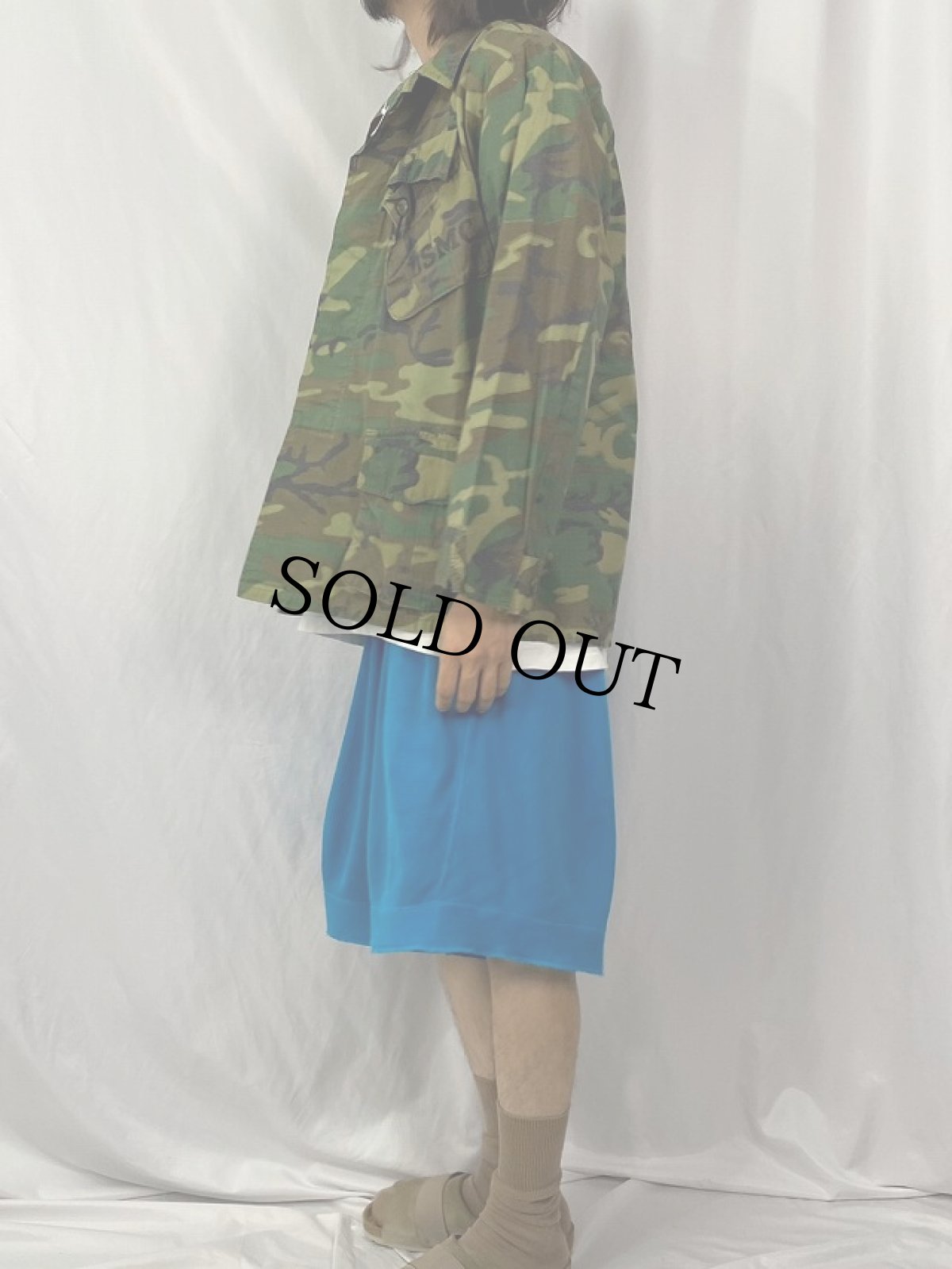 画像3: 60's U.S.ARMY ERDL迷彩 ブラウンリーフ "USMC" ジャングルファティーグジャケット 4th MEDIUM-SHORT (3)