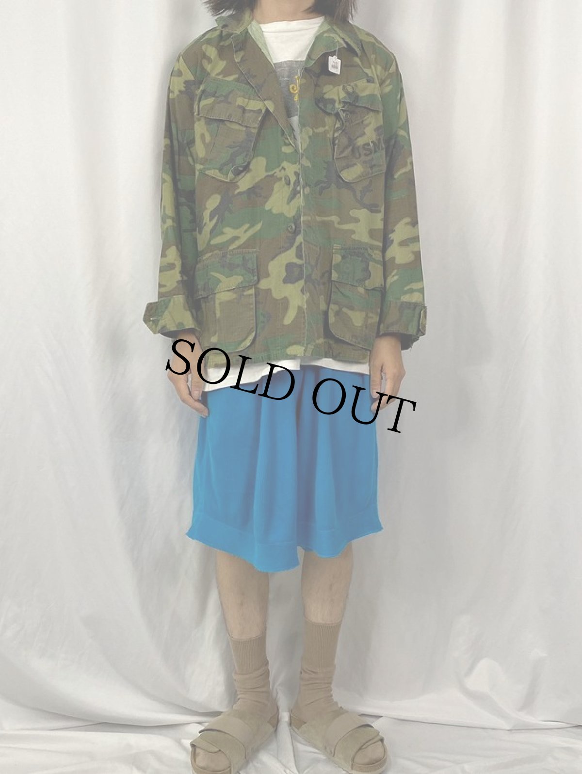 画像2: 60's U.S.ARMY ERDL迷彩 ブラウンリーフ "USMC" ジャングルファティーグジャケット 4th MEDIUM-SHORT (2)