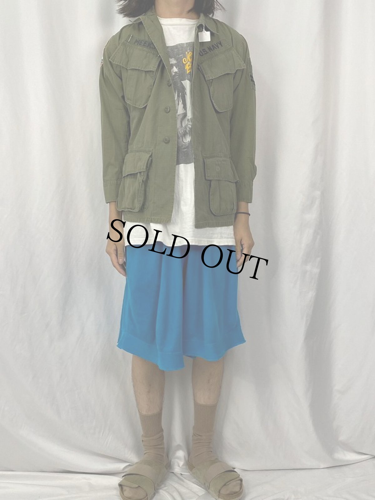 画像2: 60's U.S.NAVY ジャングルファティーグジャケット 4th パッチ付き X-SMALL SHORT (2)