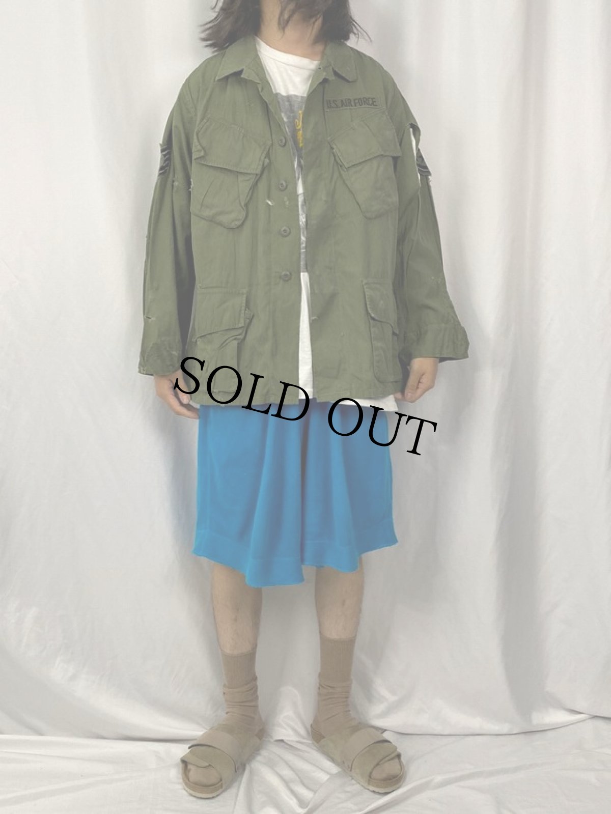 画像2: 60's U.S.AIR FORCE ジャングルファティーグジャケット 3rd MEDIUM-SHORT (2)