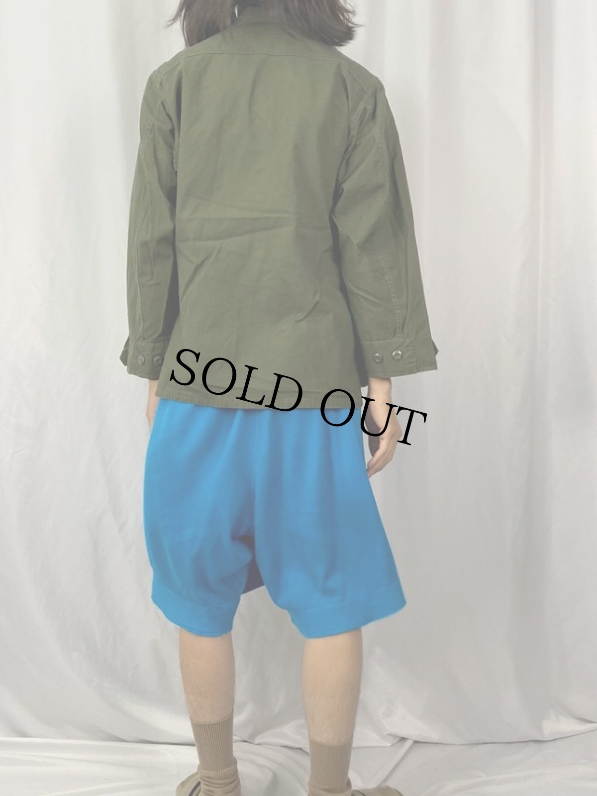 画像4: 60's U.S.ARMY ジャングルファティーグジャケット 4th ダブルステッチ SMALL SHORT (4)