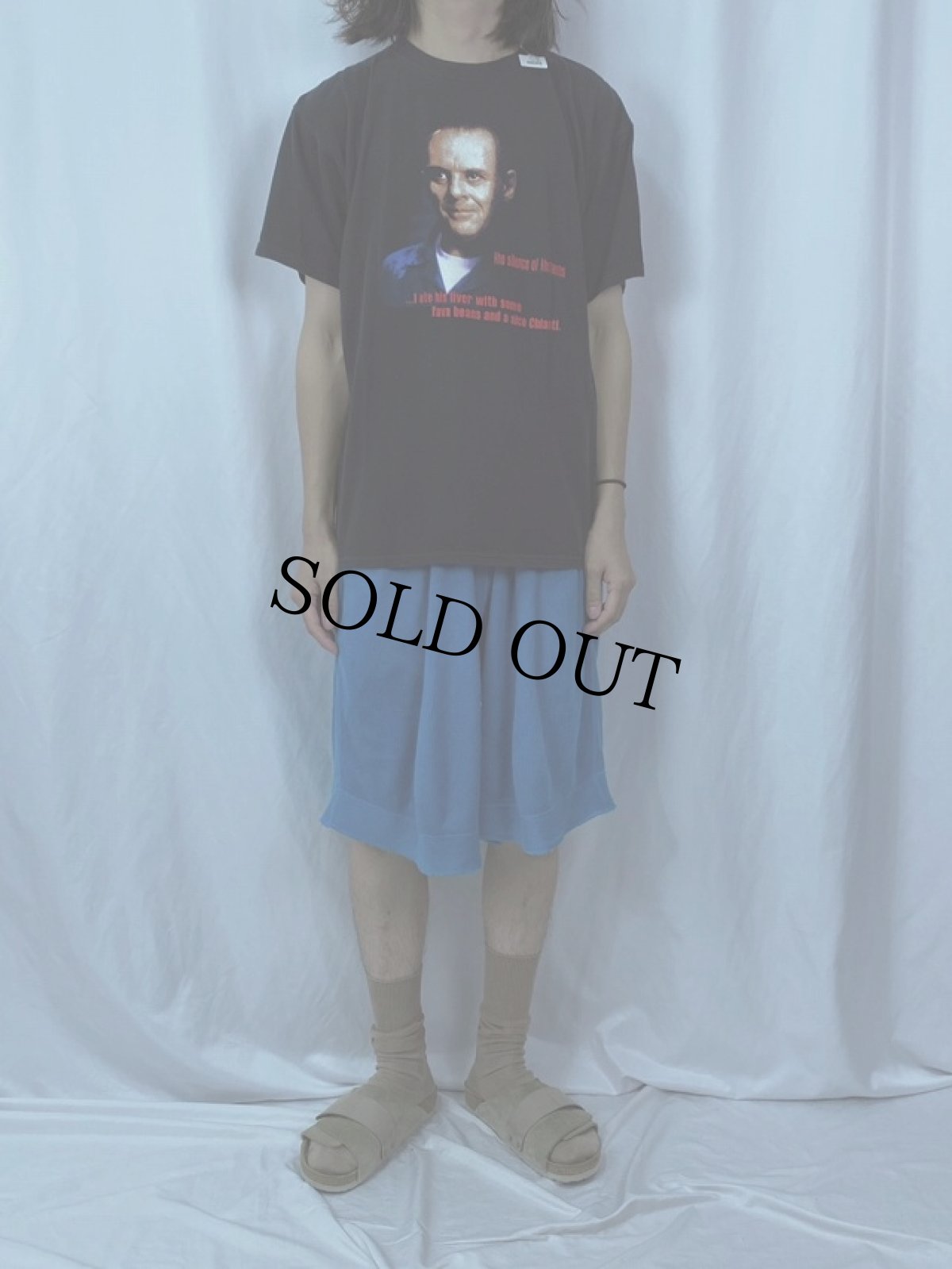 画像2: THE SILENCE OF THE LAMBS "...I ate his liver with some..." ホラー映画プリントTシャツ L (2)