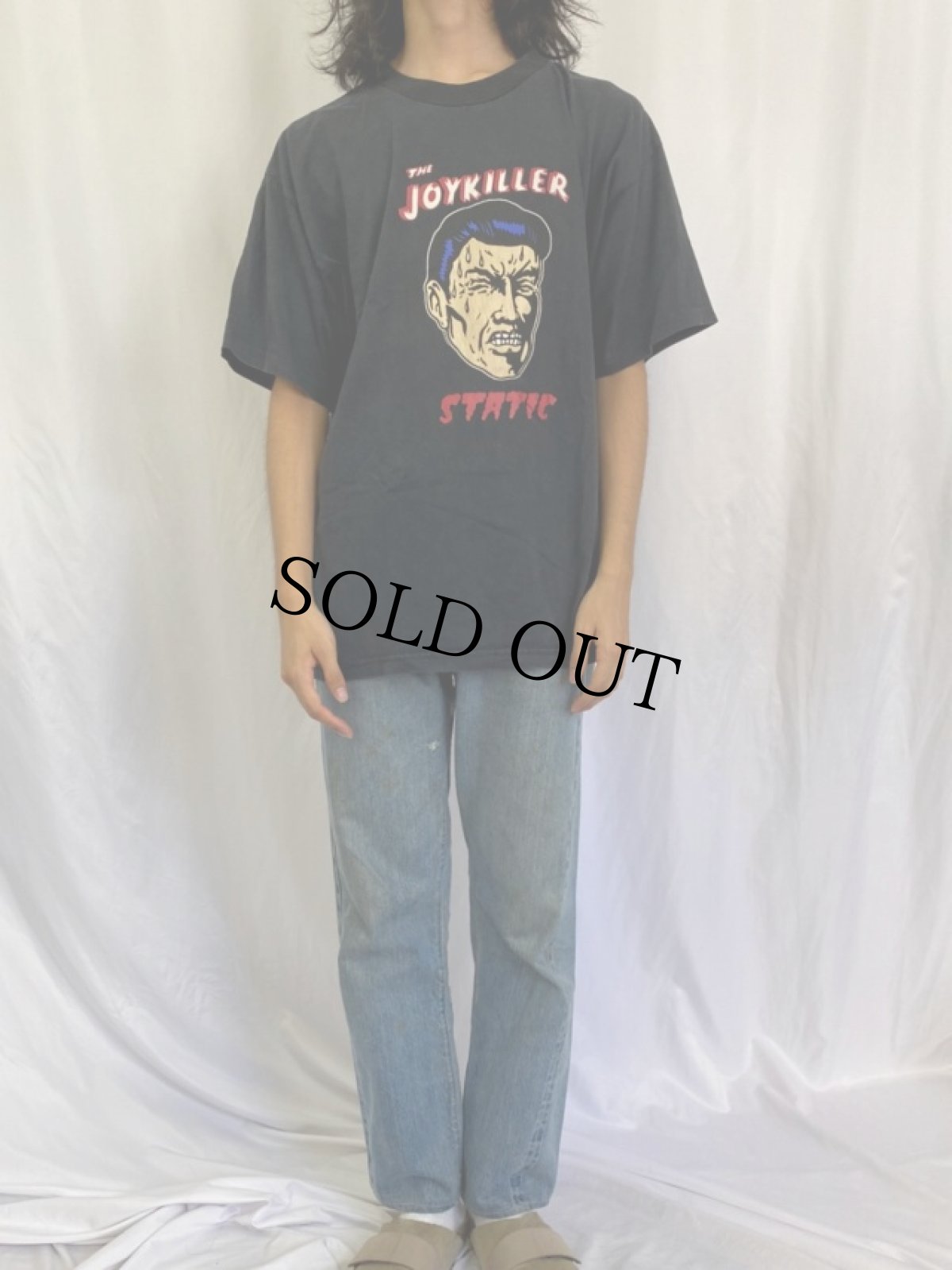 画像2: 90's THE JOYKILLER "STATIC" パンクロックバンドTシャツ BLACK XL (2)