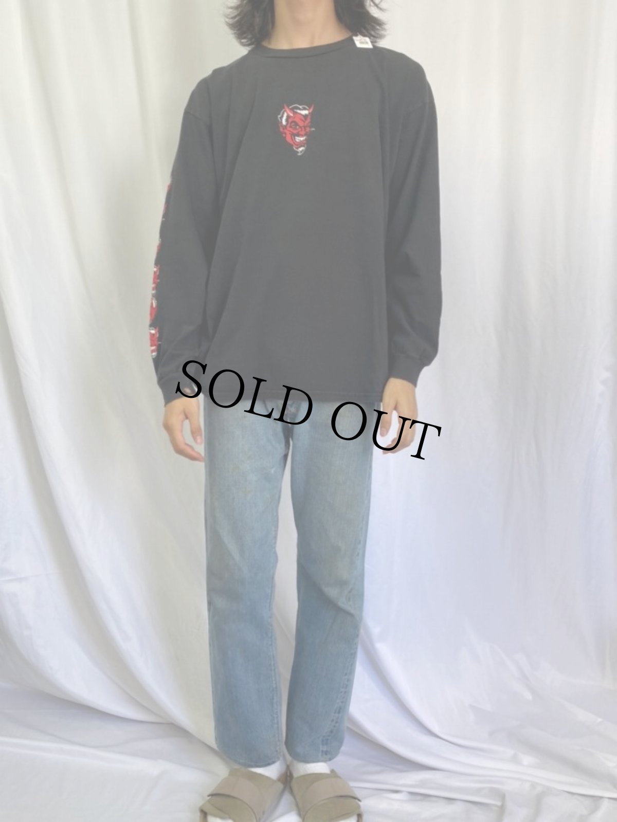 画像2: 90's FASHION VICTIM デビルプリントTシャツ XL (2)