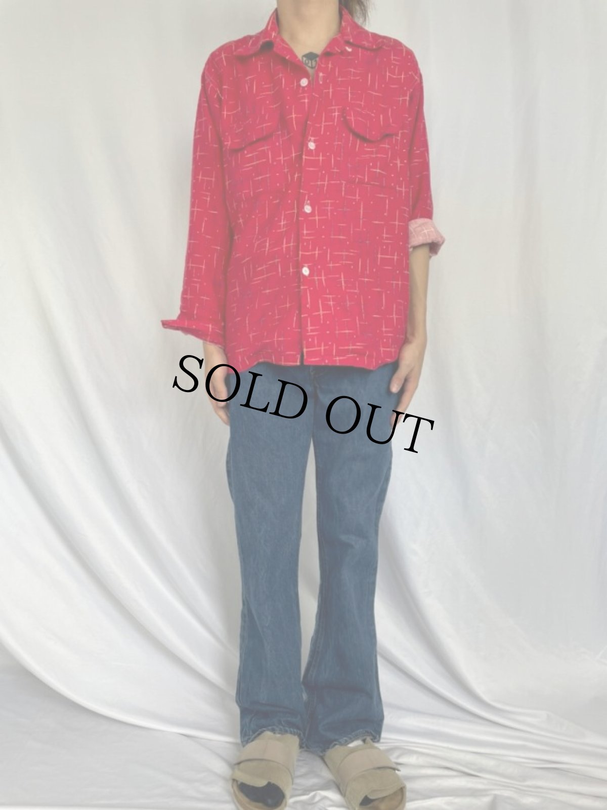 画像2: 80's Levi's 646-0217 オレンジタブ ベルボトムデニムパンツ W33 (2)