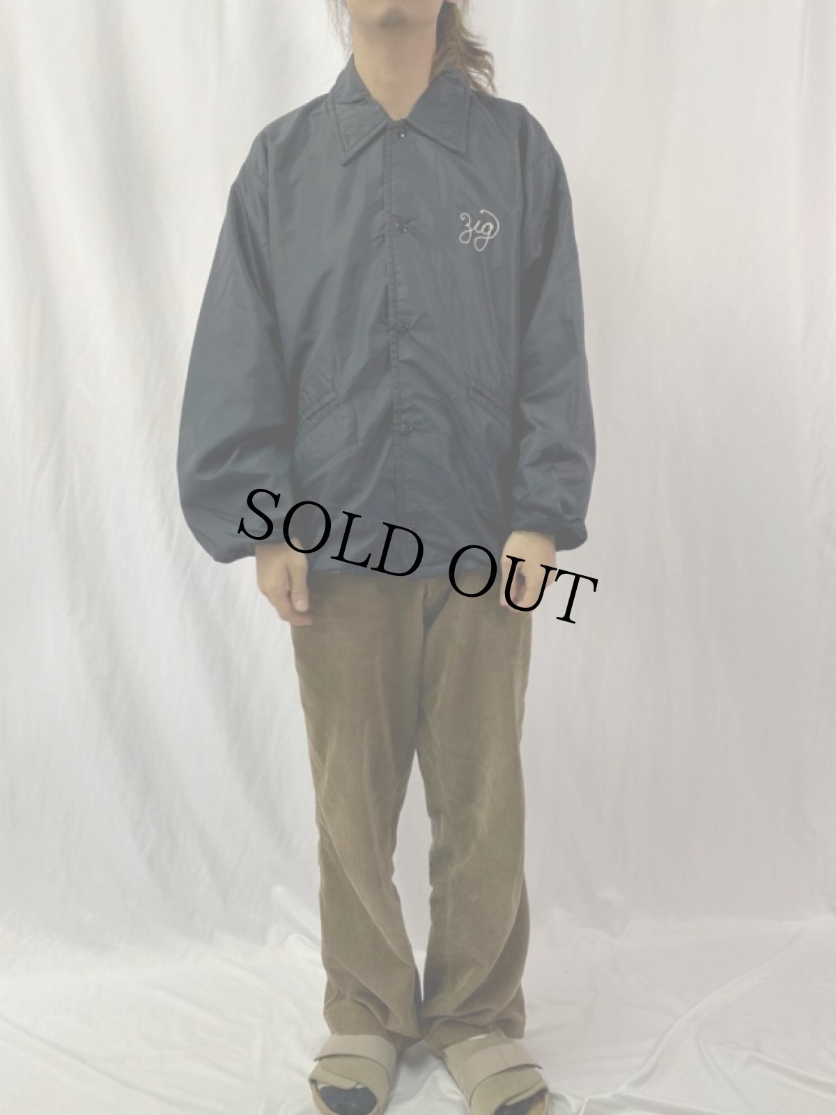 画像2: 80's "89" チェーン刺繍 ナイロンコーチジャケット XL (2)