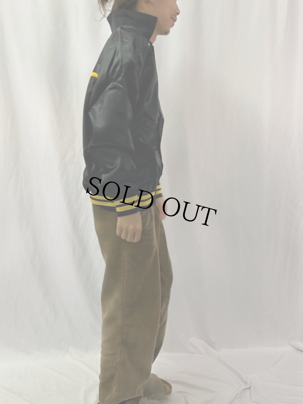 画像3: 80's Hilton USA製 "ELECTRIC" チェーン刺繍 ナイロンスタジャン L (3)