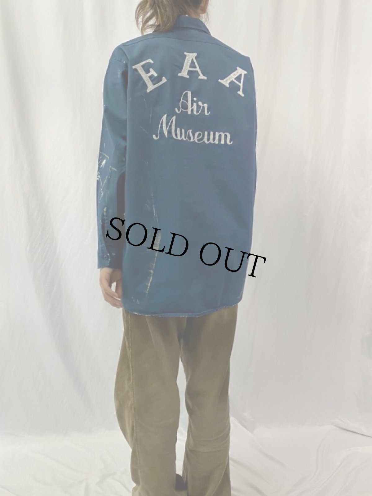 画像4: 90's Dickies USA製 "EAA Ain Museum" ペンキペイント ワークジャケット (4)