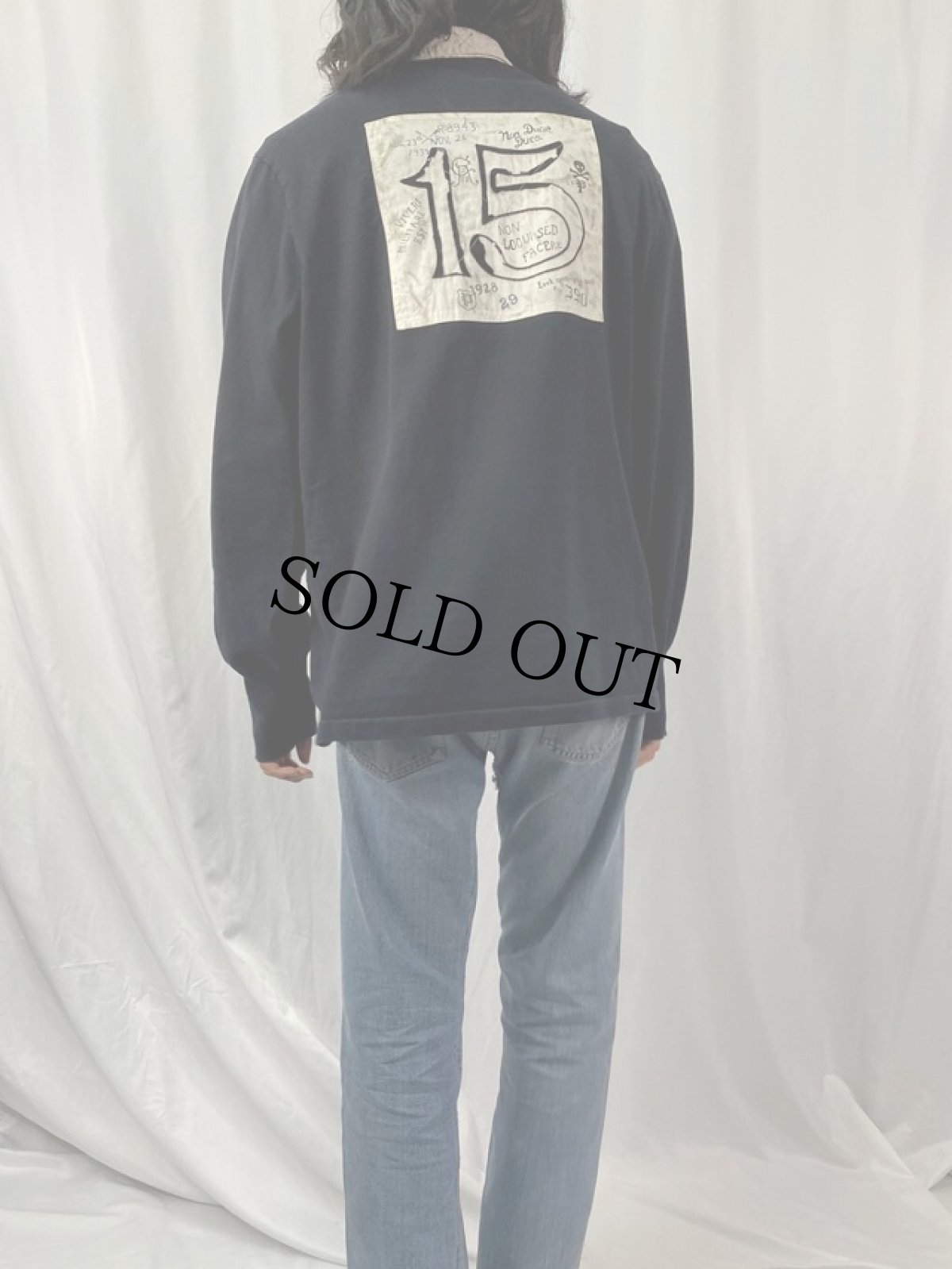 画像4: POLO Ralph Lauren "CLASSIC FIT" スカルワッペン 長袖ポロシャツ BLACK L (4)