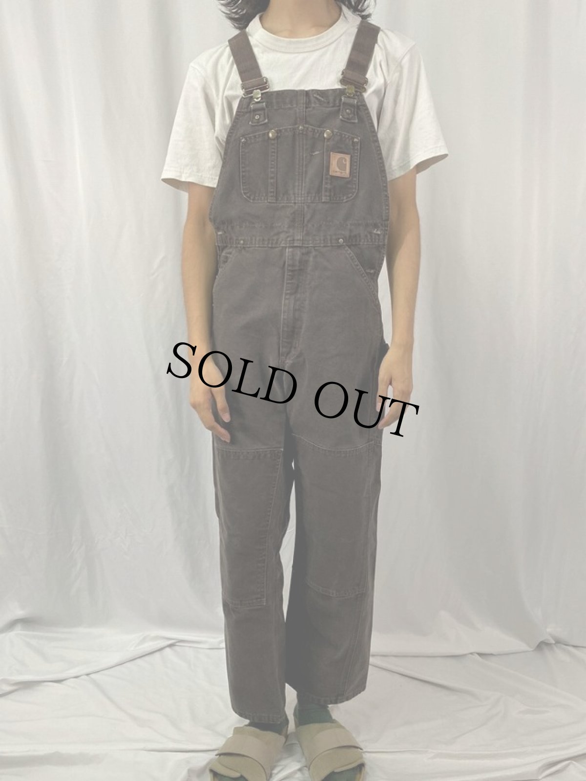 画像2: Carhartt ダブルニー ダックオーバーオール W30 (2)