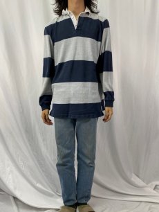 画像2: POLO Ralph Lauren ボーダー柄 ラガーシャツ L (2)