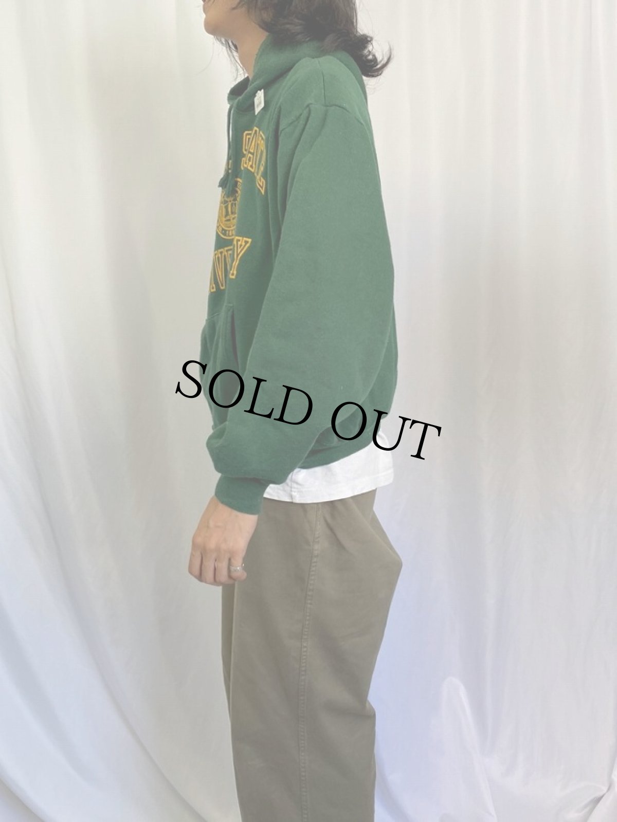 画像3: 80's Champion USA製 トリコタグ "WAYNE STATE UNIVERSITY" プリントスウェットフーディー XL (3)