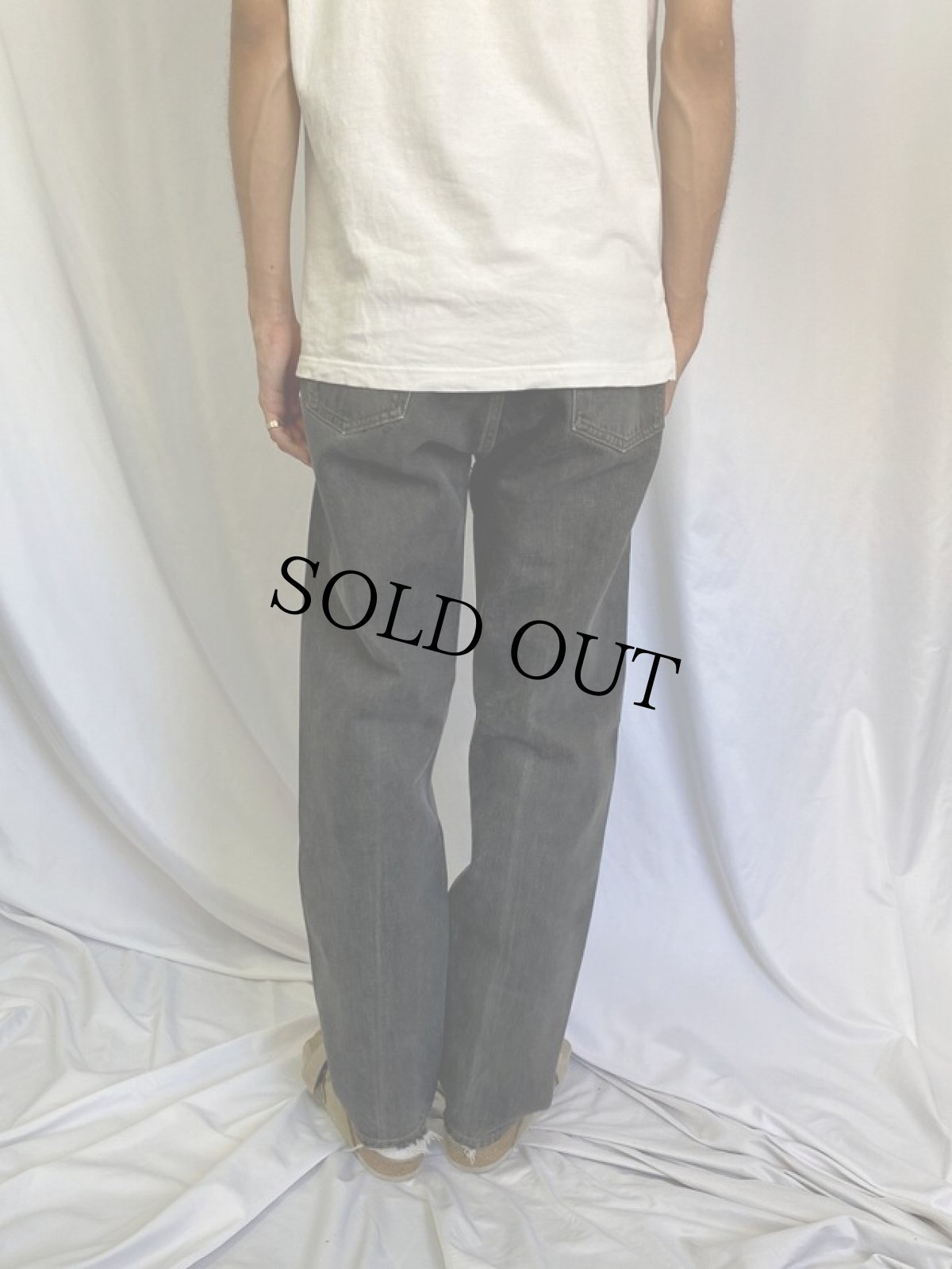 画像4: 90's Levi's 501 USA製 ブランクタブ ブラックデニムパンツ W34 (4)