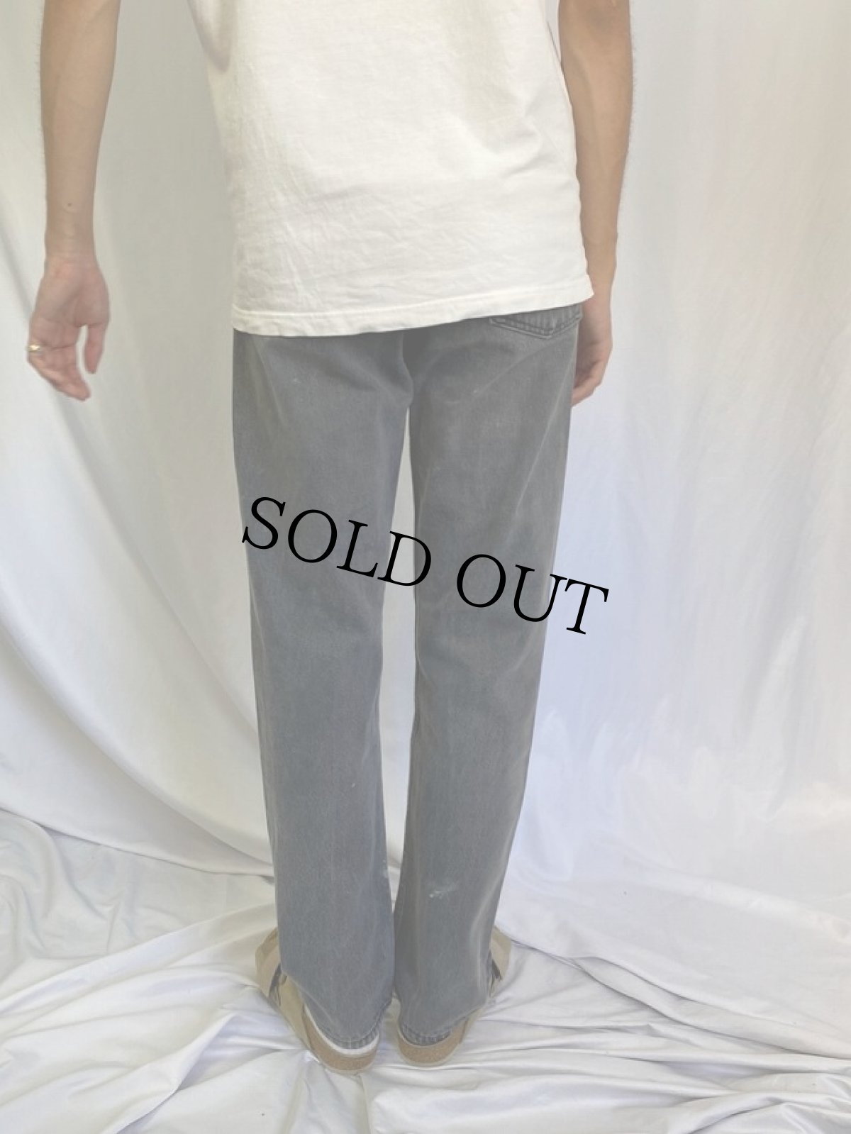 画像4: 80's Levi's 501 USA製 ペイント ブラックデニムパンツ W30 (4)