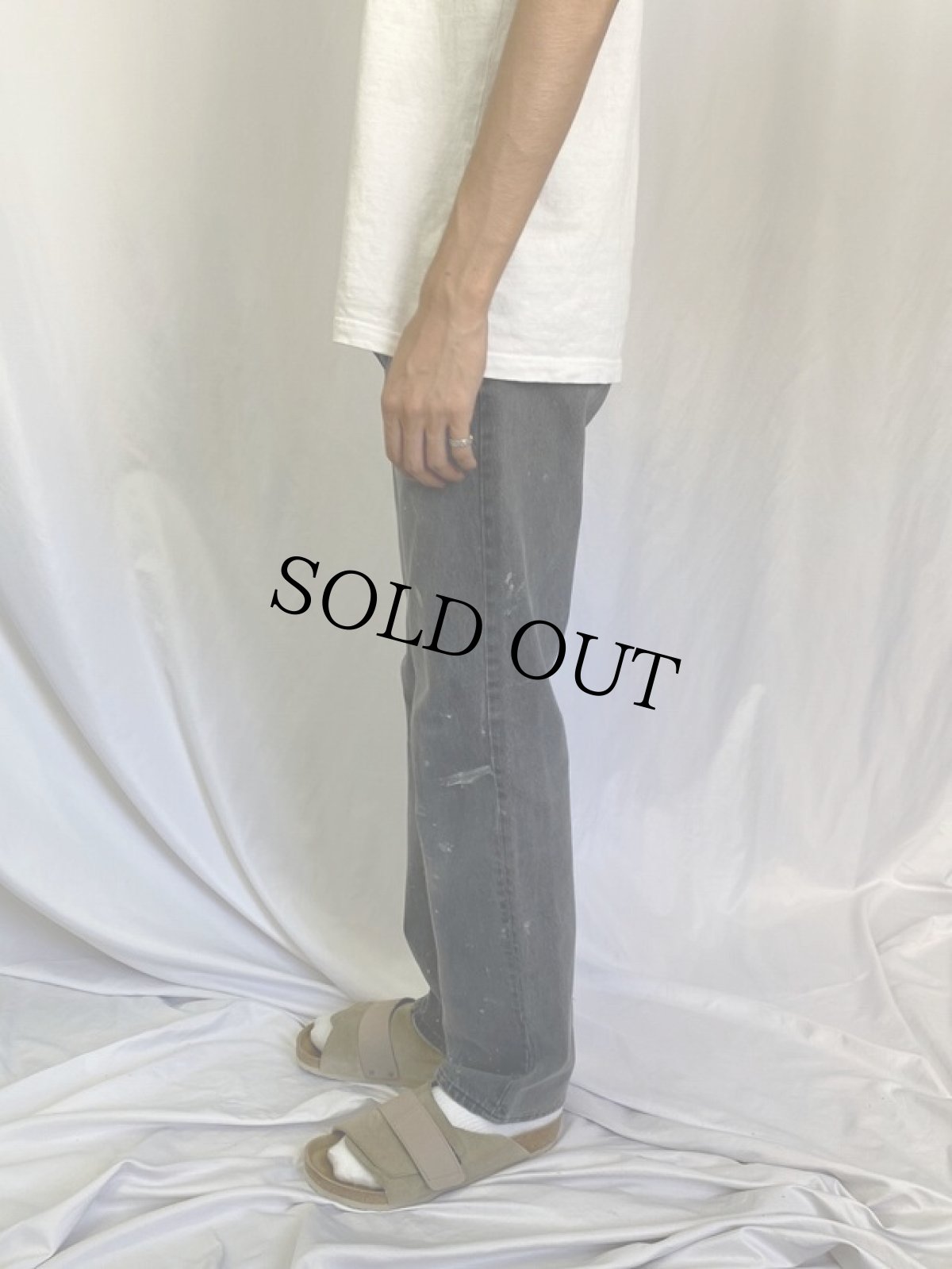 画像3: 80's Levi's 501 USA製 ペイント ブラックデニムパンツ W30 (3)