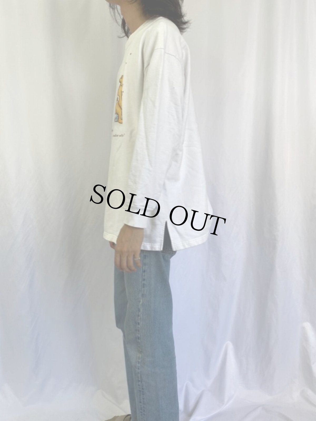 画像3: 90's Disney くまのプーさん USA製 キャラクタープリントスウェット M (3)