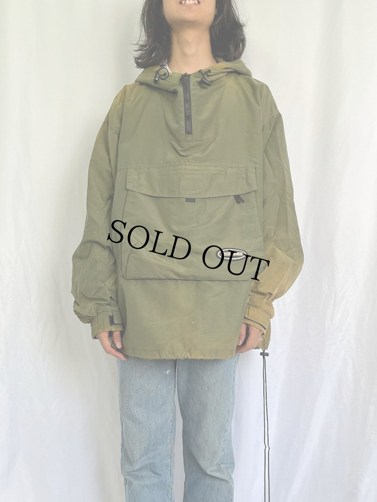 画像2: 90's〜 ABERCROMBIE＆FITCH ナイロンアノラックパーカー XL (2)