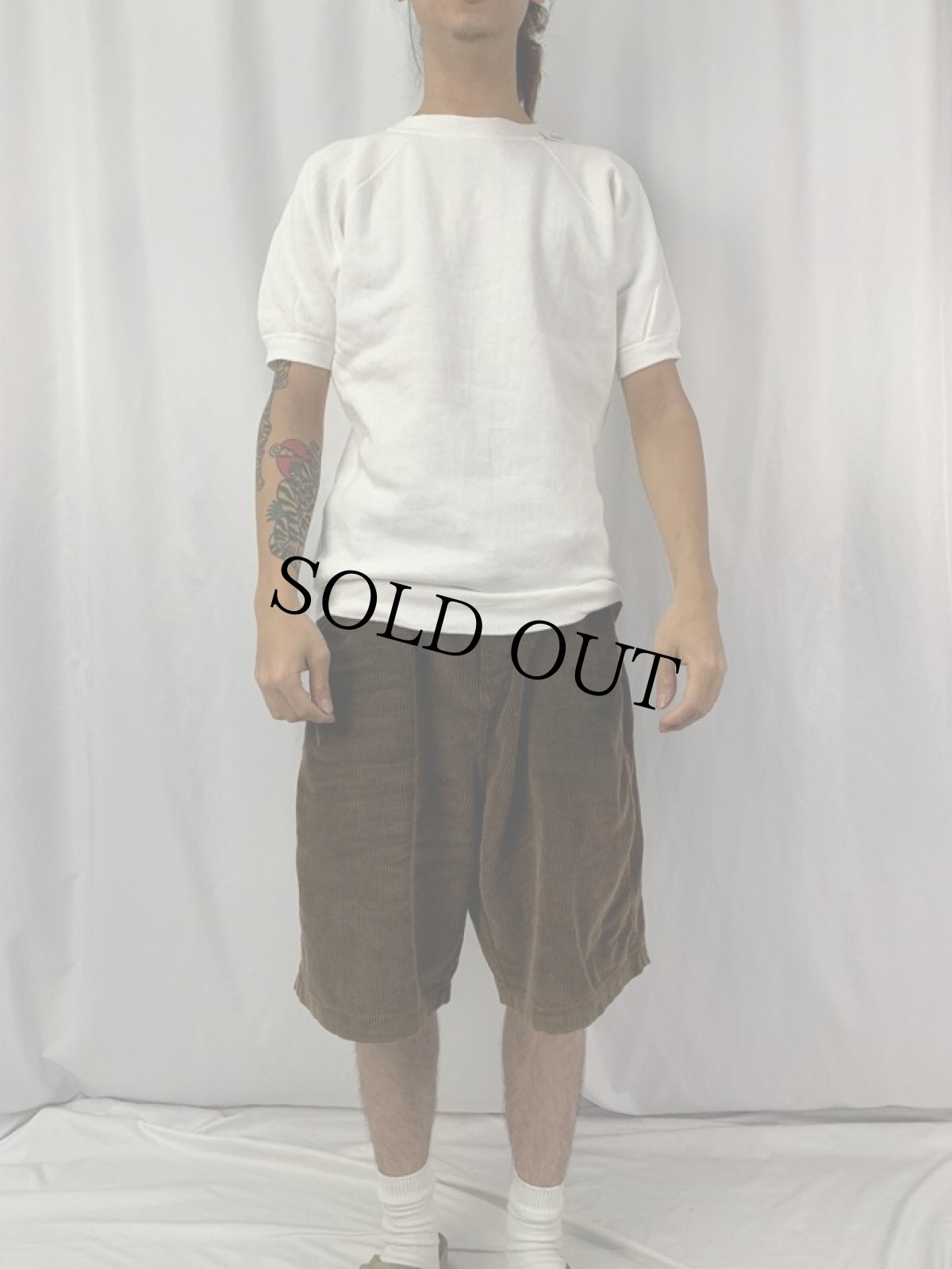 画像2: 70's 無地 ラグラン半袖スウェット (2)