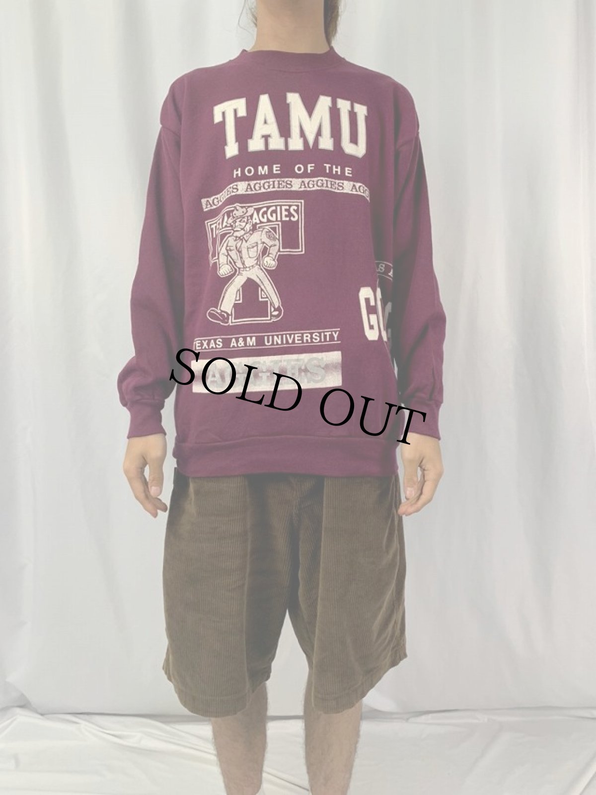 画像2: TEXAS A&M UNIVERSITY USA製 巻きプリントスウェット XL (2)