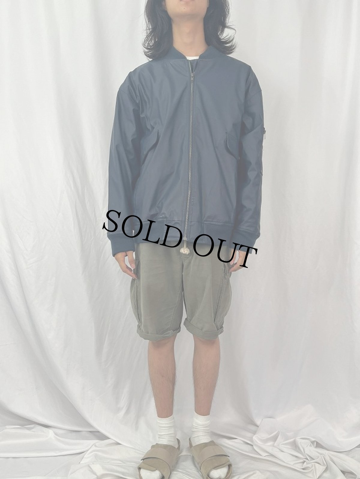 画像2: 中綿入り PVCフライトジャケット XL (2)