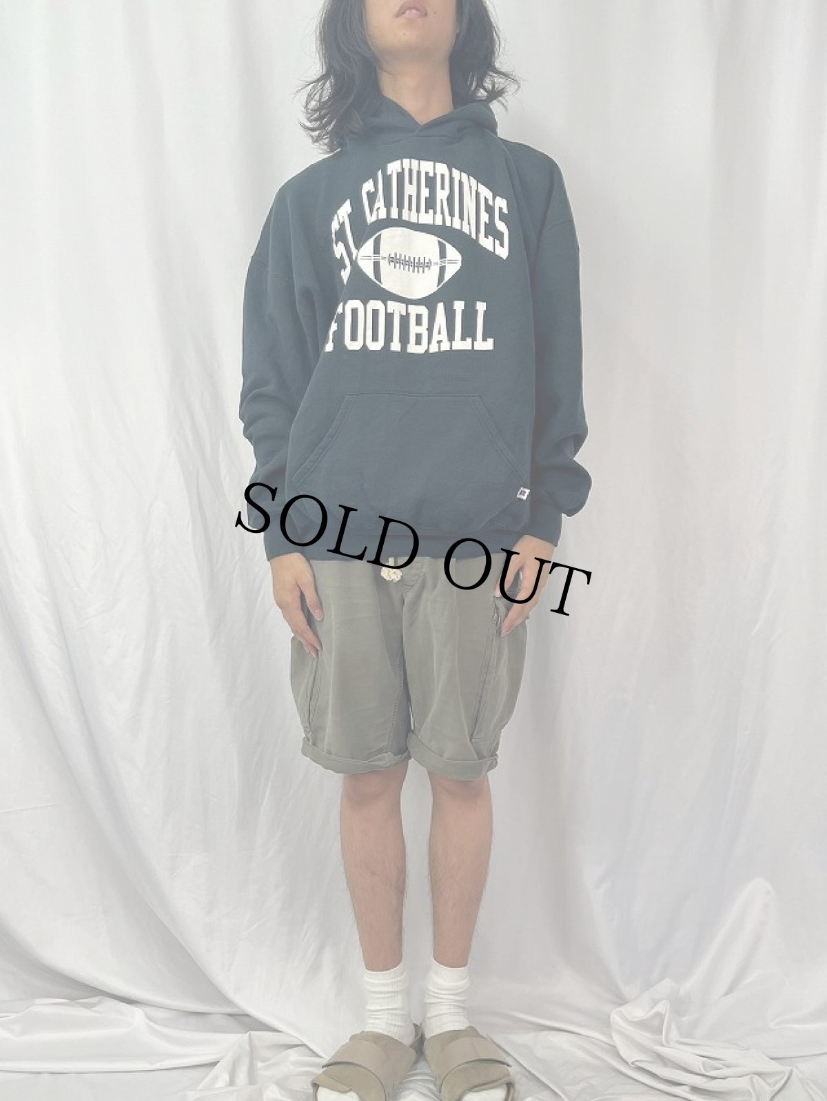画像2: 2000's "ST.CATHERINES FOOTBALL" プリントスウェットフーディー XXL (2)