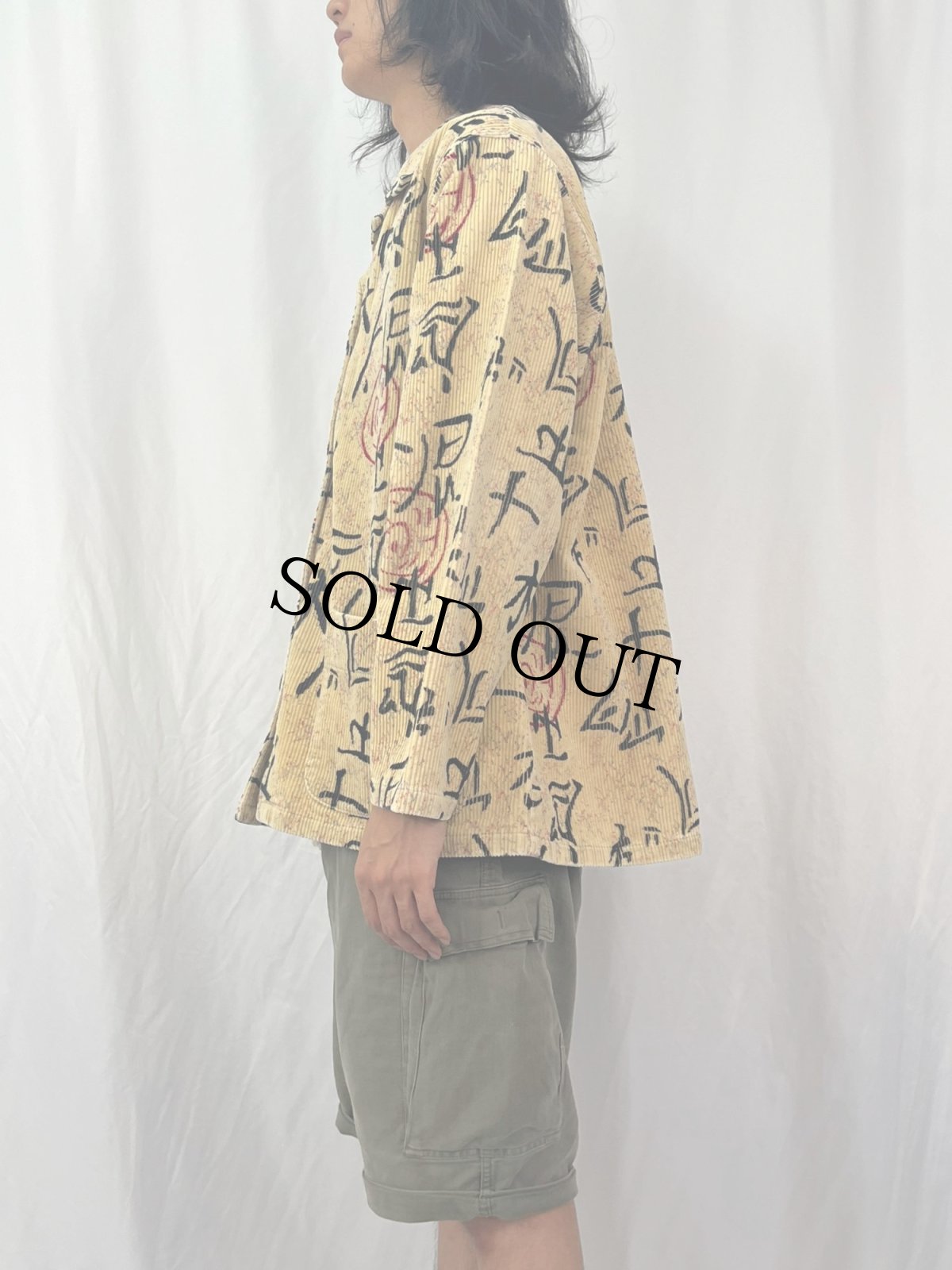 画像3: 90's CHICO'S DESIGN 中国文字 太畝コーデュロイジャケット (3)