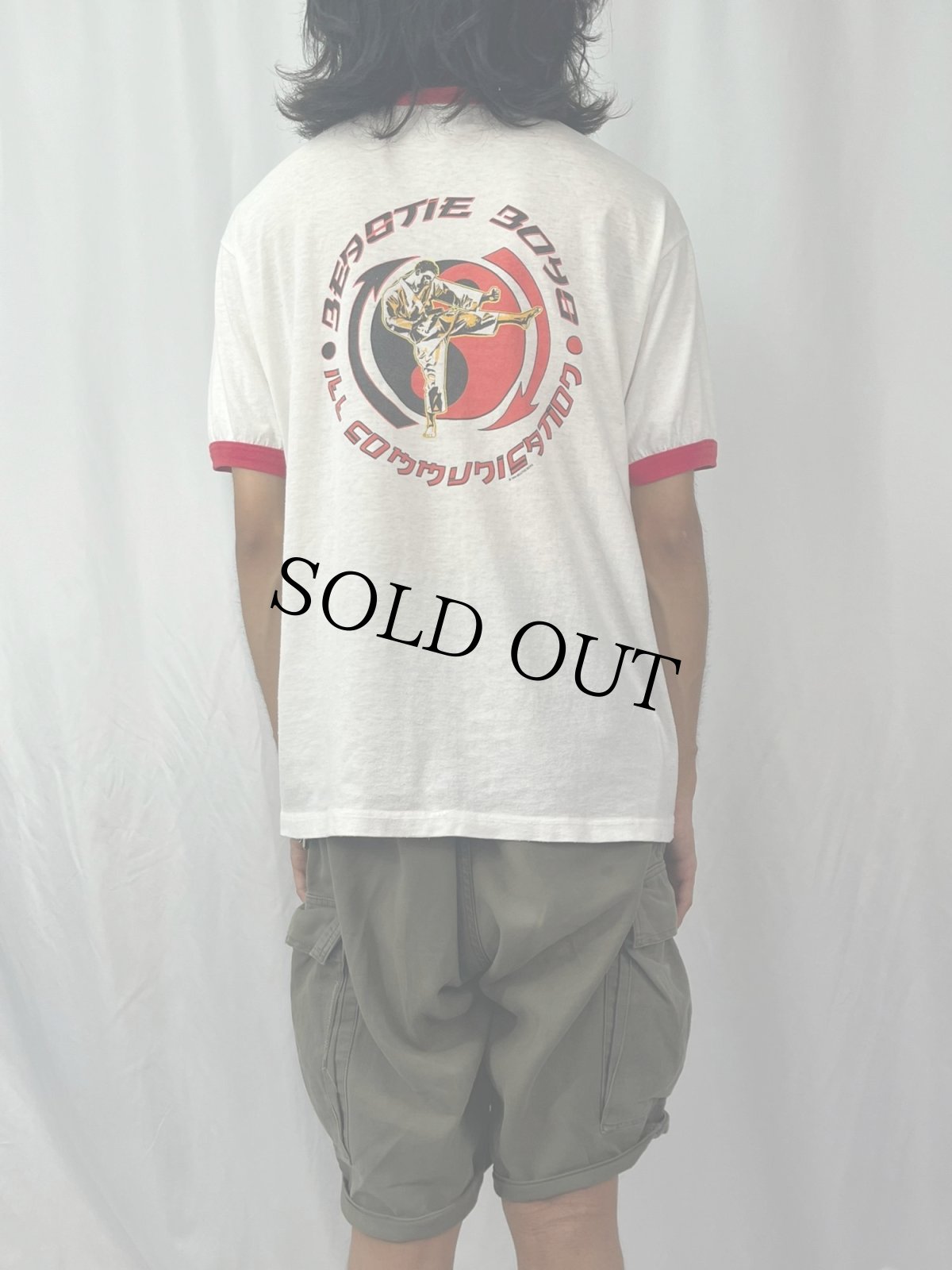 画像4: 90's BEASTIE BOYS USA製 ヒップホップリンガーTシャツ XL (4)