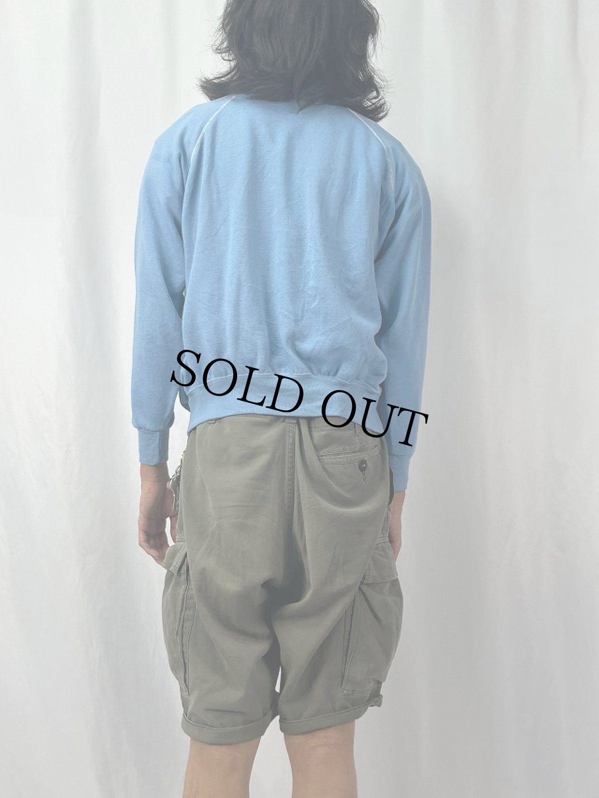 画像4: 80〜90's Disney MICKEY MOUSE キャラクタープリント ラグランスウェット L (4)