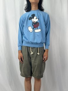 画像2: 80〜90's Disney MICKEY MOUSE キャラクタープリント ラグランスウェット L (2)