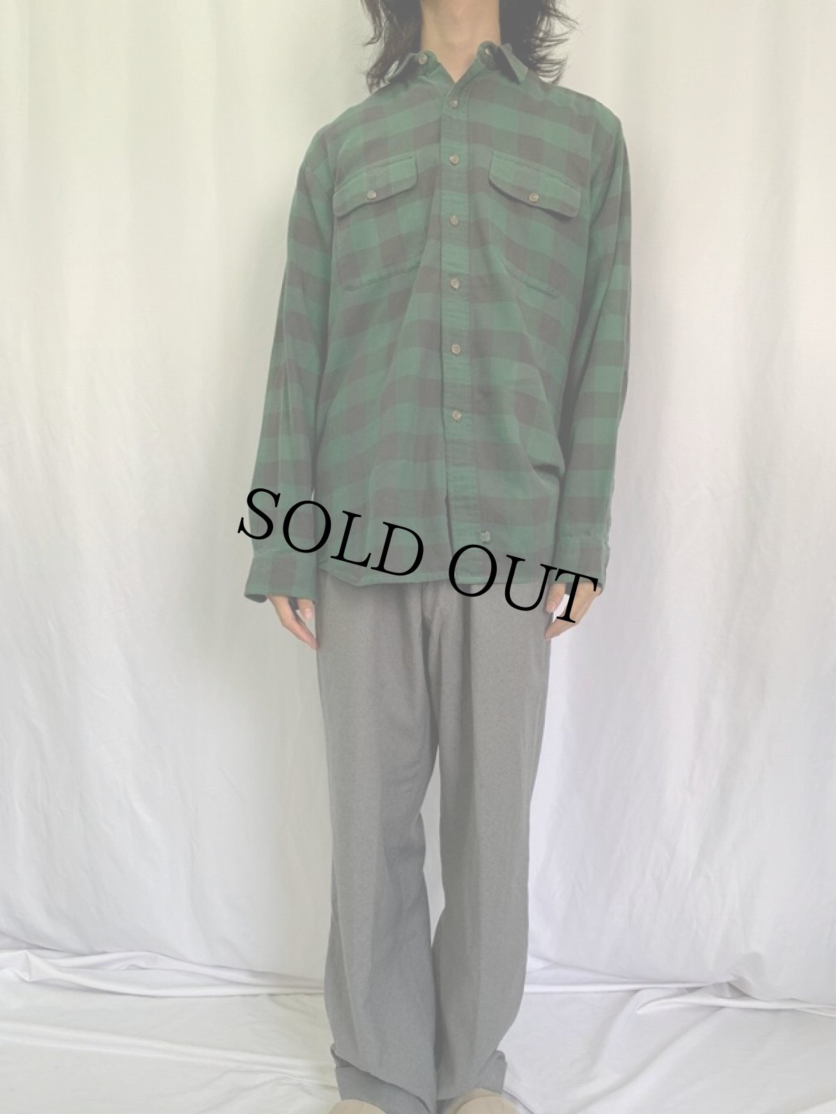 画像2: 80〜90's POLO COUNTRY Ralph Lauren ブロックチェック柄 コットンシャツ L (2)