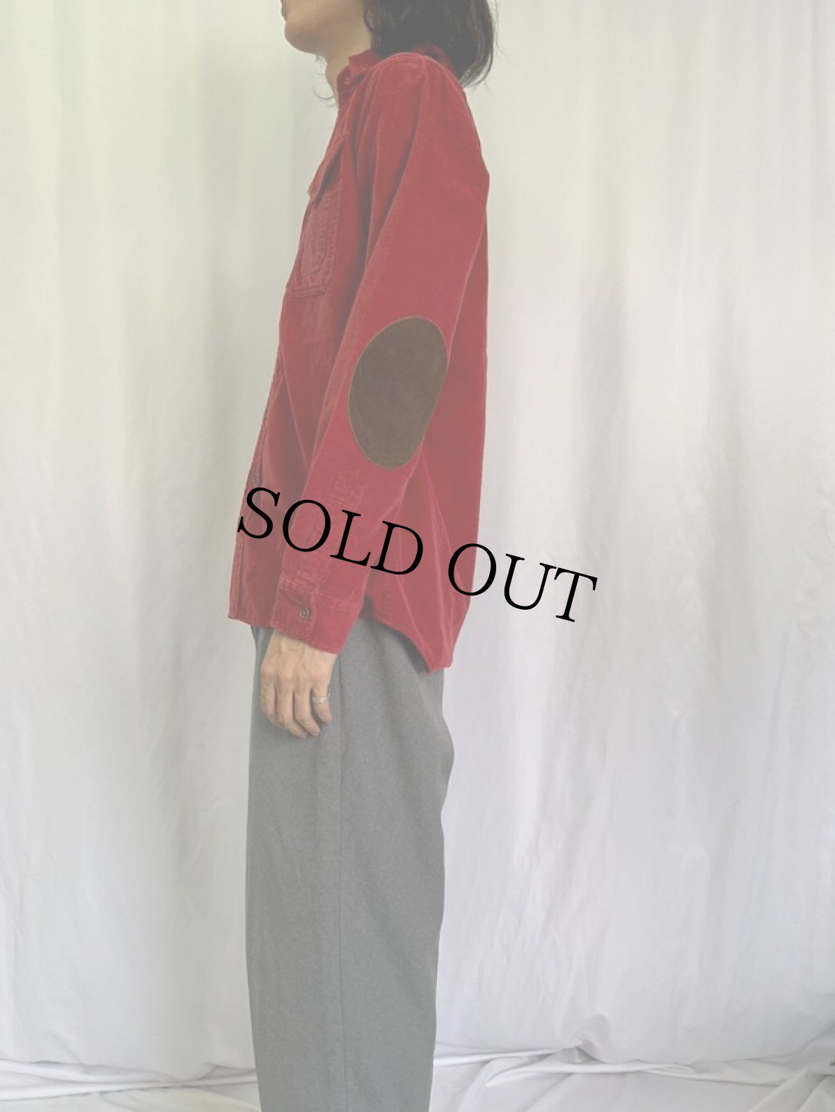 画像3: POLO Ralph Lauren エルボーパッチ付き コーデュロイシャツ M (3)