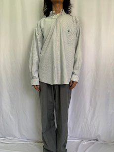 画像4: Ralph Lauren "BIG SHIRT" ストライプ柄 コットンボタンダウンシャツ XL (4)