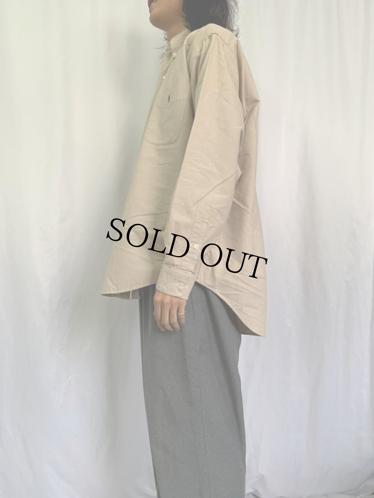 画像3: Ralph Lauren "BIG SHIRT" コットンボタンダウンシャツ L (3)