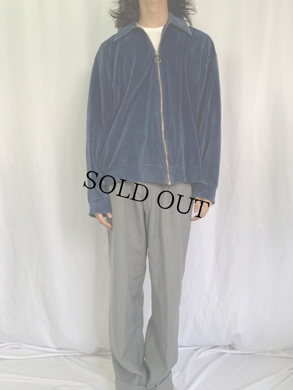 画像2: 80's Etonic ベロアジップジャケット XL (2)