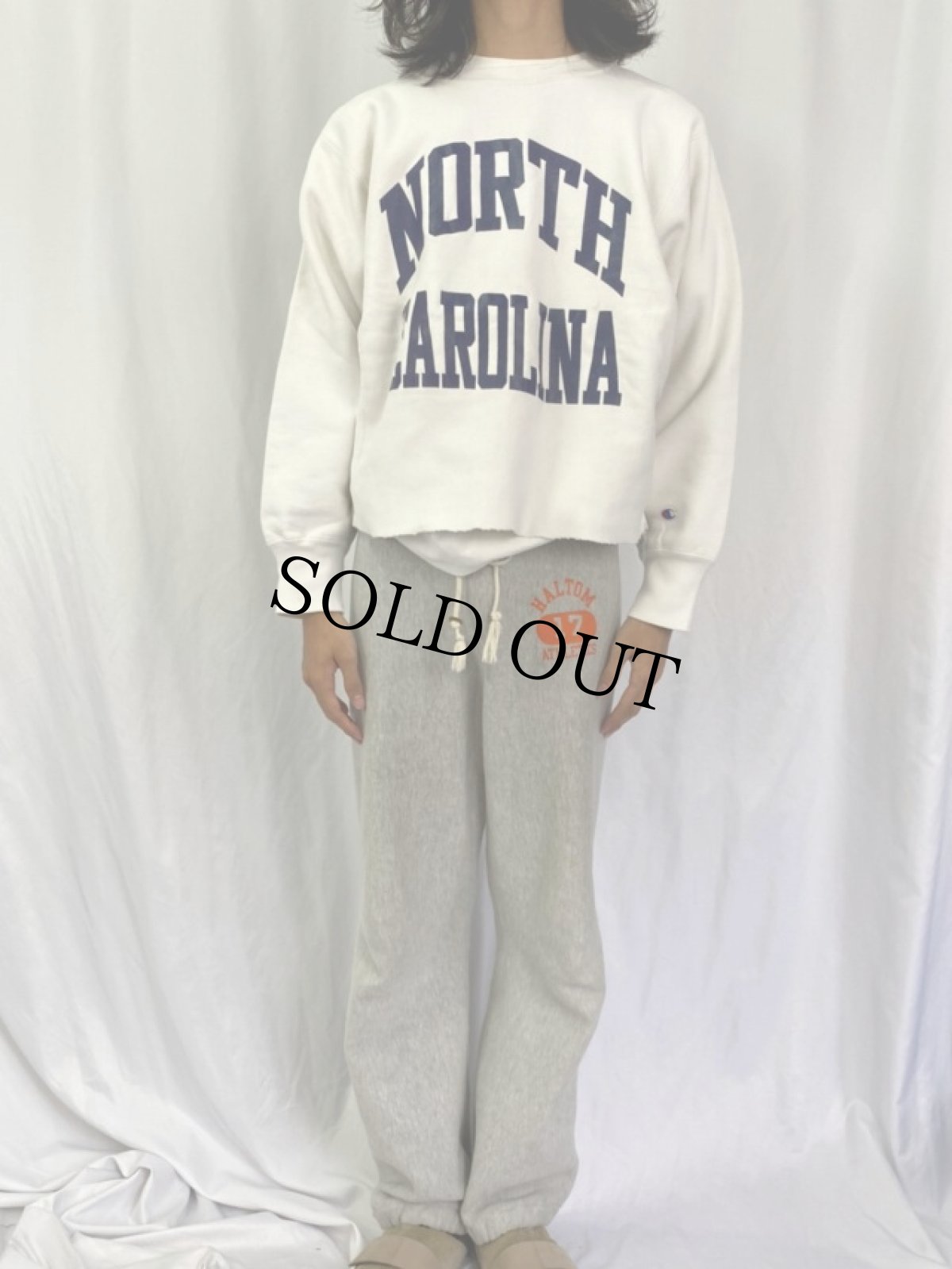 画像2: 80's Champion REVERSE WEAVE USA製 トリコタグ "NORTH CAROLINA" カットオフスウェット XL (2)