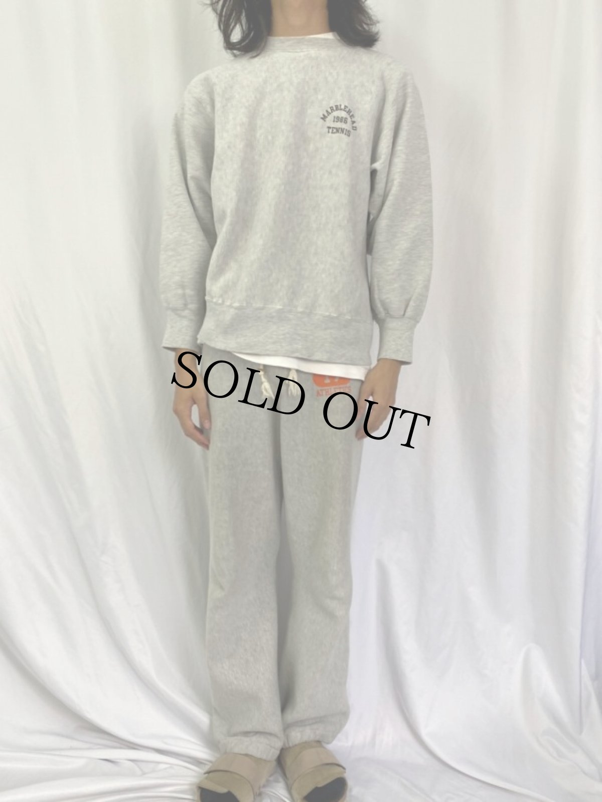 画像2: 80's Champion REVERSE WEAVE USA製 トリコタグ "MARBLEHEAD" プリントスウェット L (2)