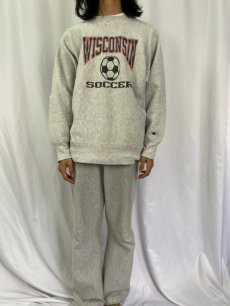 画像2: 【SALE】 90's Champion REVERSE WEAVE USA製 "WISCONSIN" プリントスウェット XL (2)