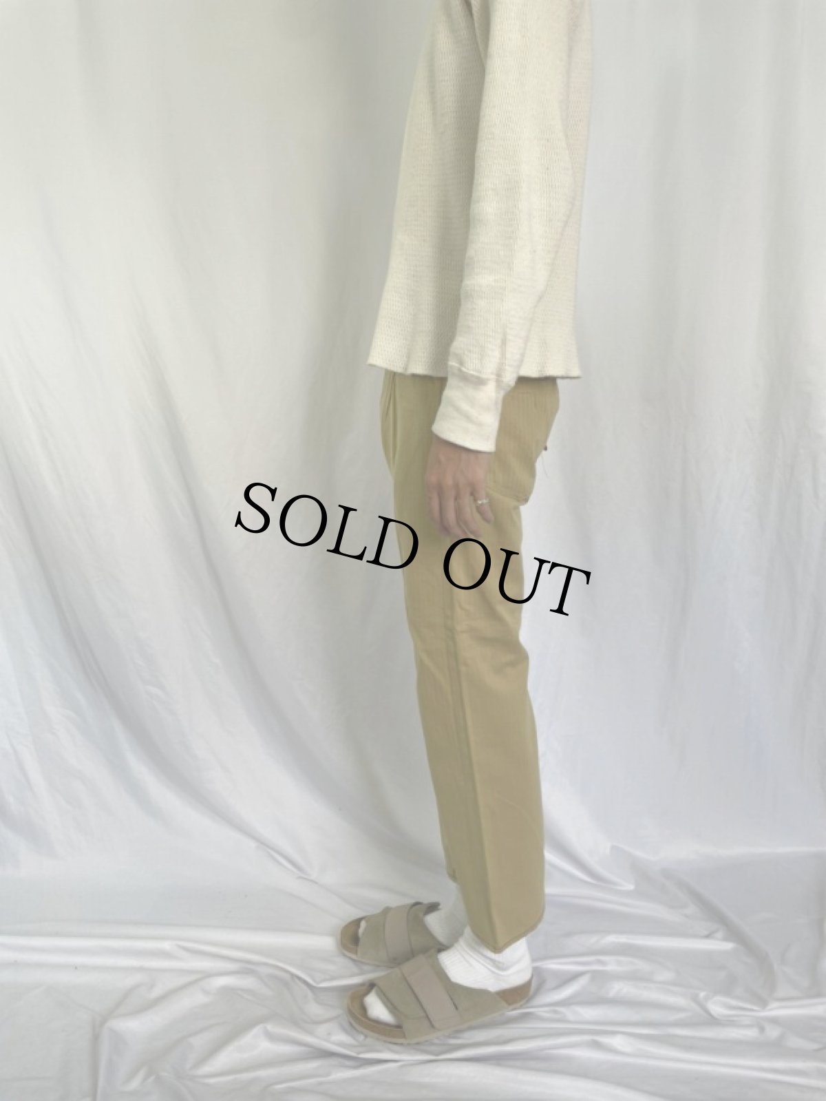 画像3: KAPITAL ヘリンボーン織 バックルバック パッチワークコットンパンツ W30 (3)