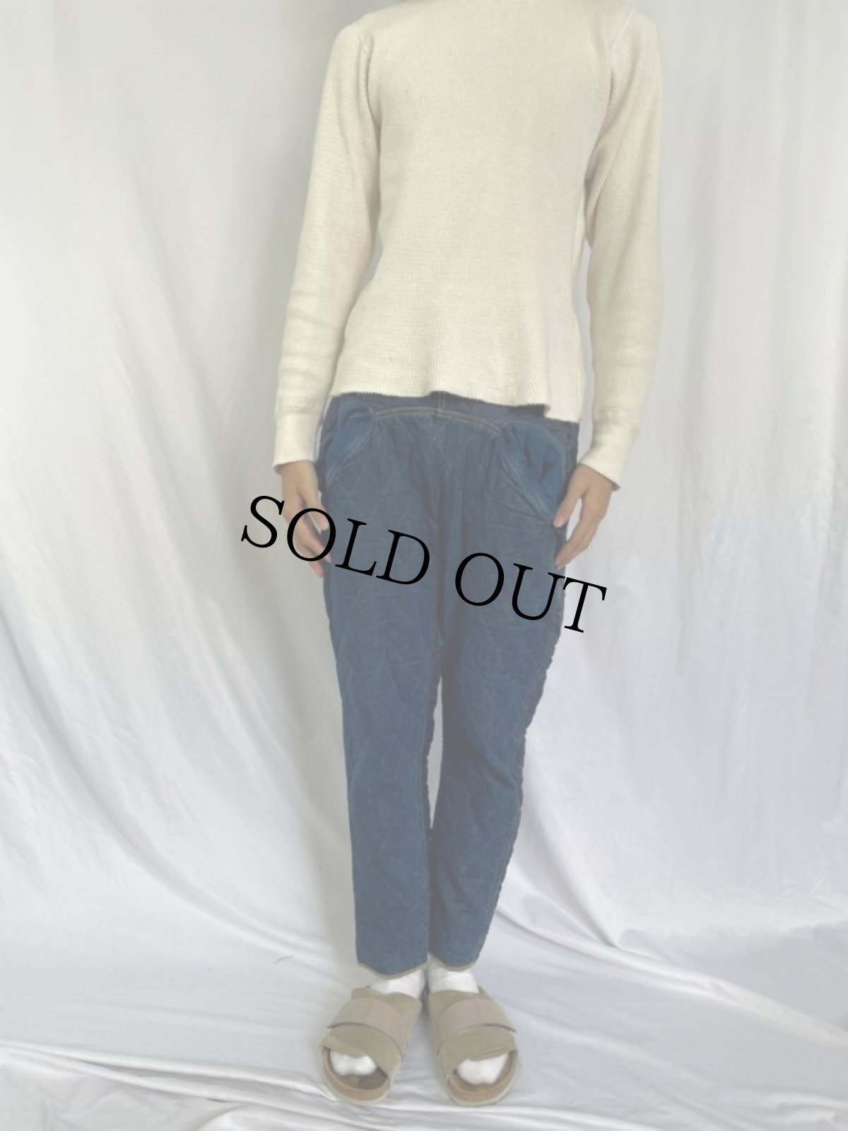 画像2: KAPITAL キルティング切り替え イージーパンツ W20-39 (2)