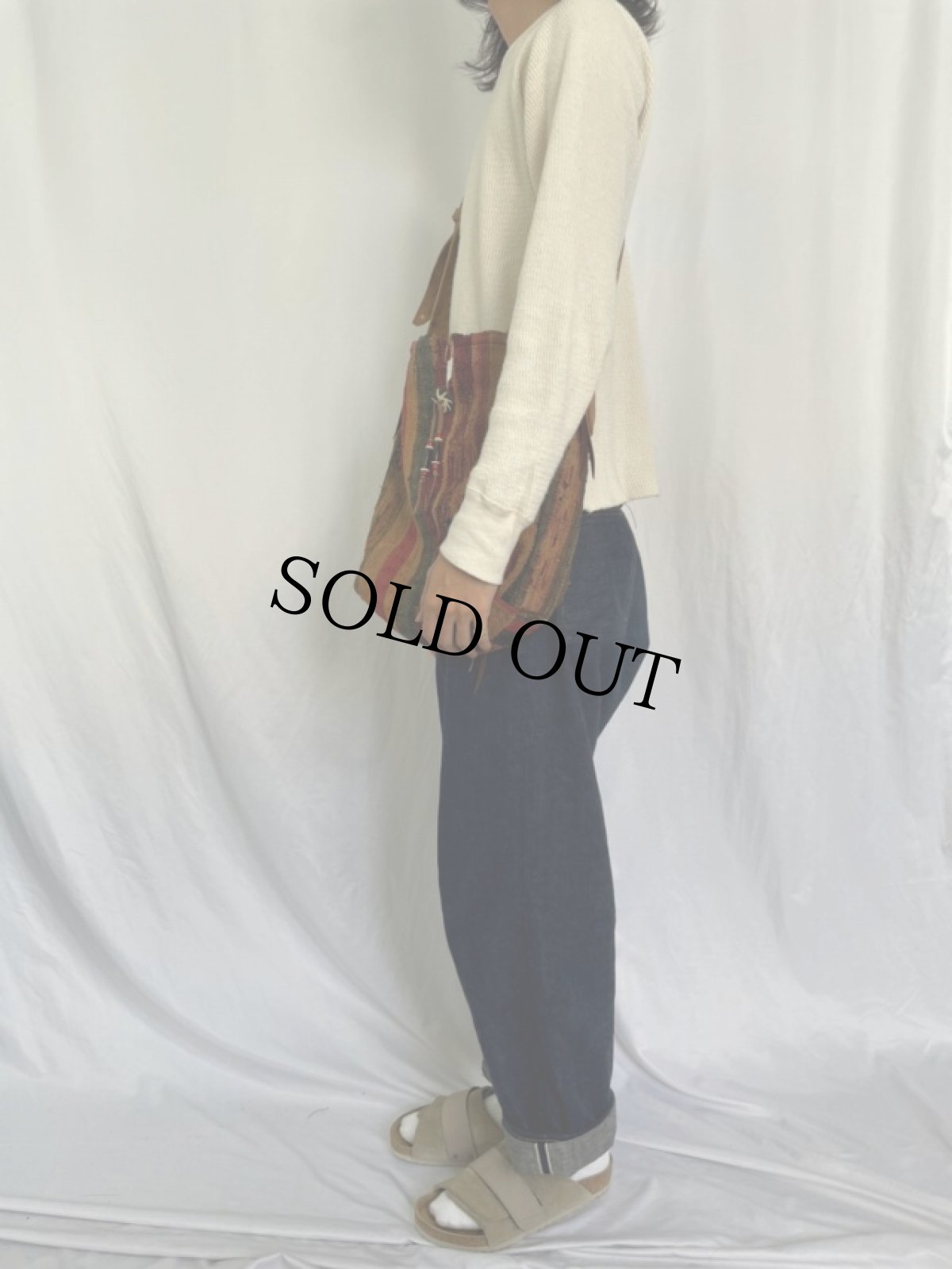 画像3: ハンドメイド 裂き織り ショルダーバッグ (3)