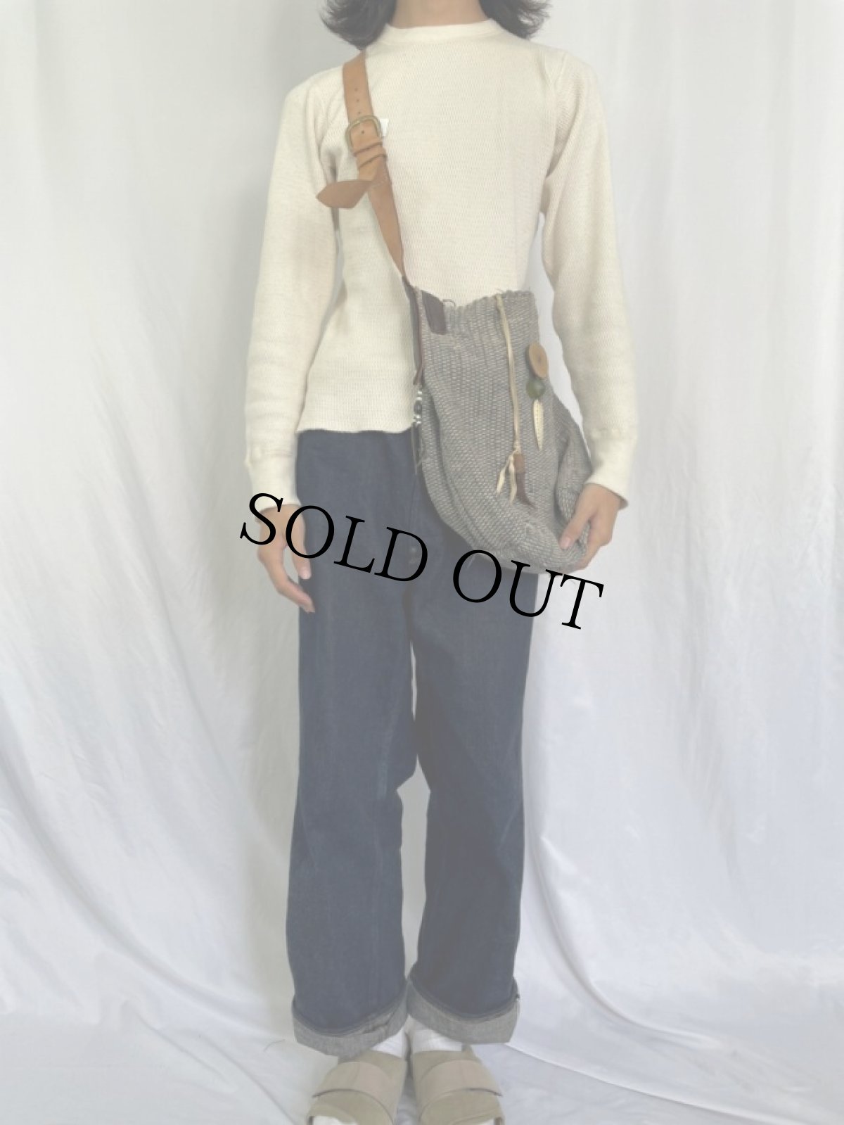 画像2: ハンドメイド 裂き織り ショルダーバッグ (2)