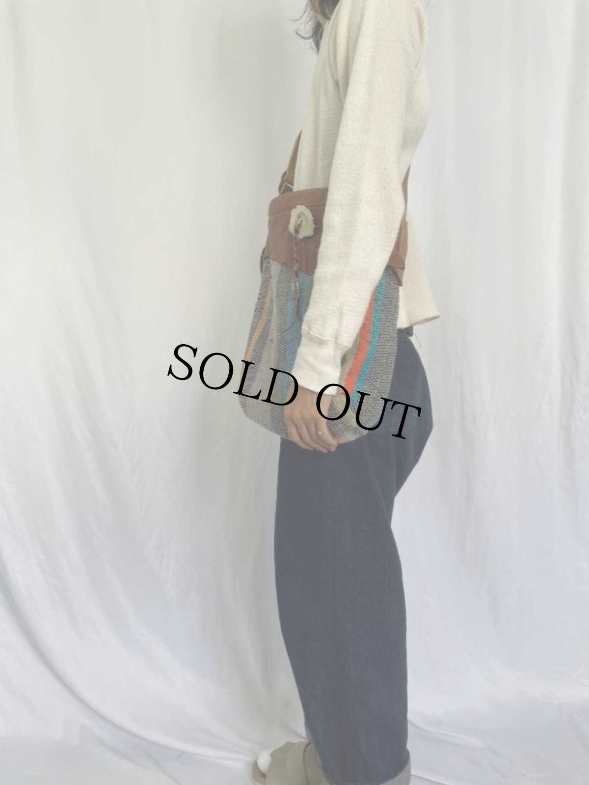 画像3: ハンドメイド 裂き織り ショルダーバッグ (3)